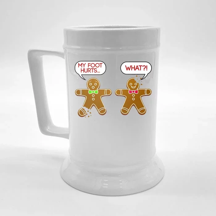 Funny Gingerbread Christmas Front & Back Beer Stein