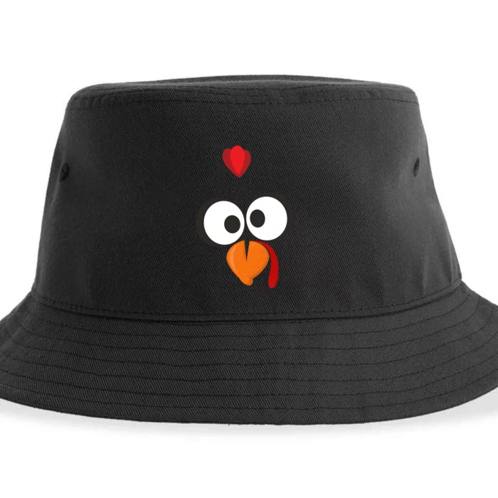 Funny Gobble Turkey Face Sustainable Bucket Hat