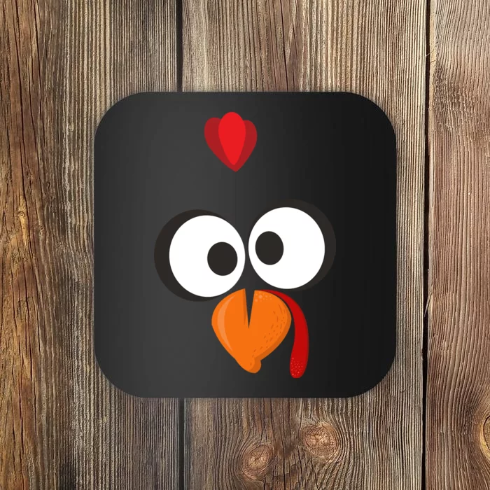 Funny Gobble Turkey Face Coaster