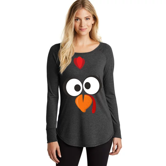 Funny Gobble Turkey Face Women's Perfect Tri Tunic Long Sleeve Shirt