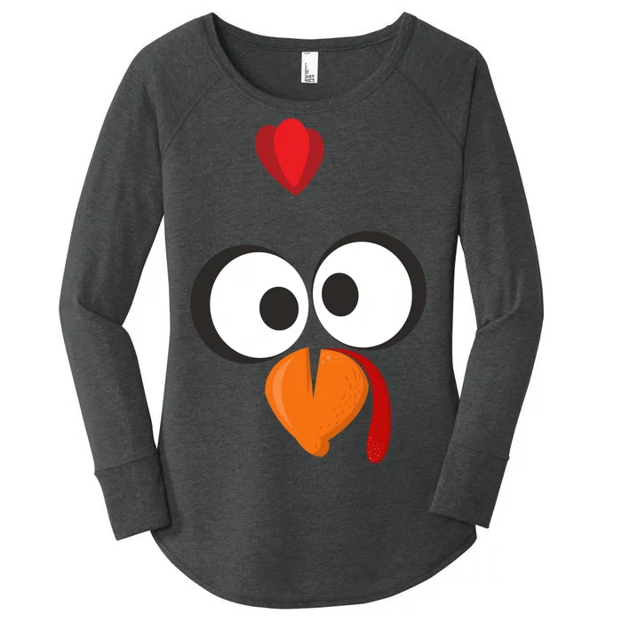 Funny Gobble Turkey Face Women's Perfect Tri Tunic Long Sleeve Shirt