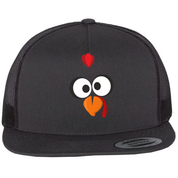 Funny Gobble Turkey Face Flat Bill Trucker Hat