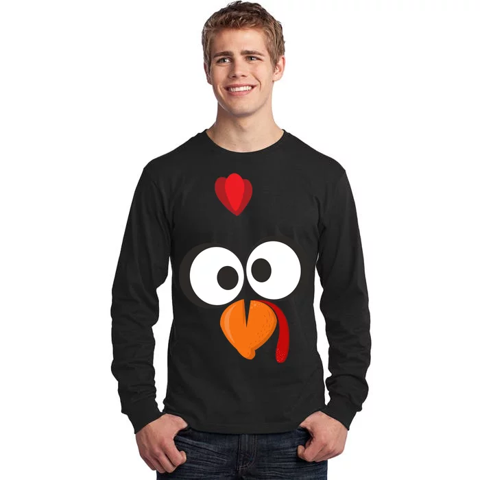 Funny Gobble Turkey Face Tall Long Sleeve T-Shirt