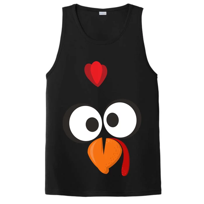 Funny Gobble Turkey Face Performance Tank