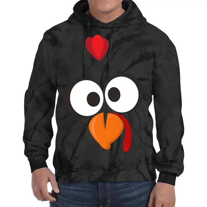 Funny Gobble Turkey Face Tie Dye Hoodie