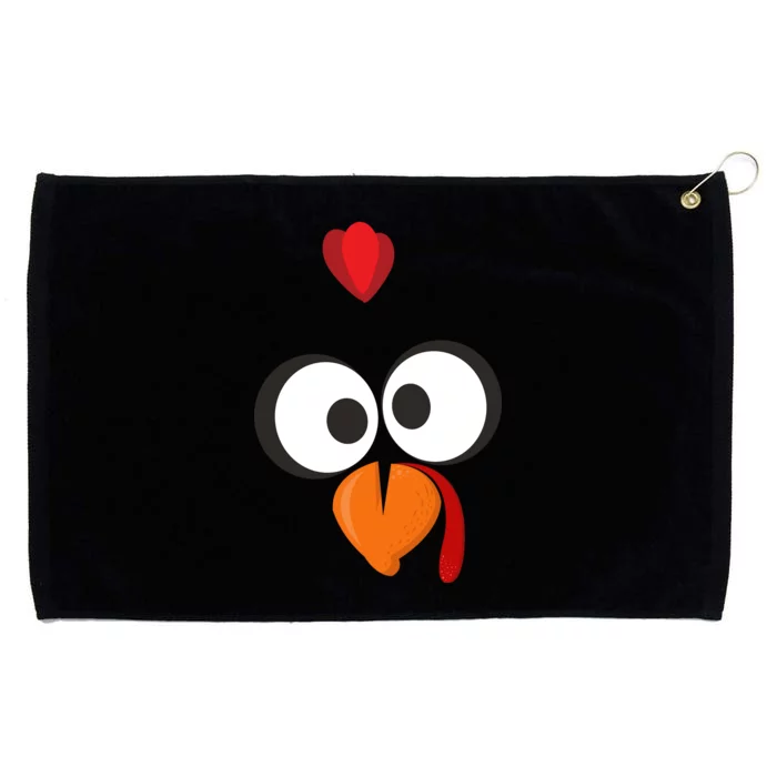 Funny Gobble Turkey Face Grommeted Golf Towel