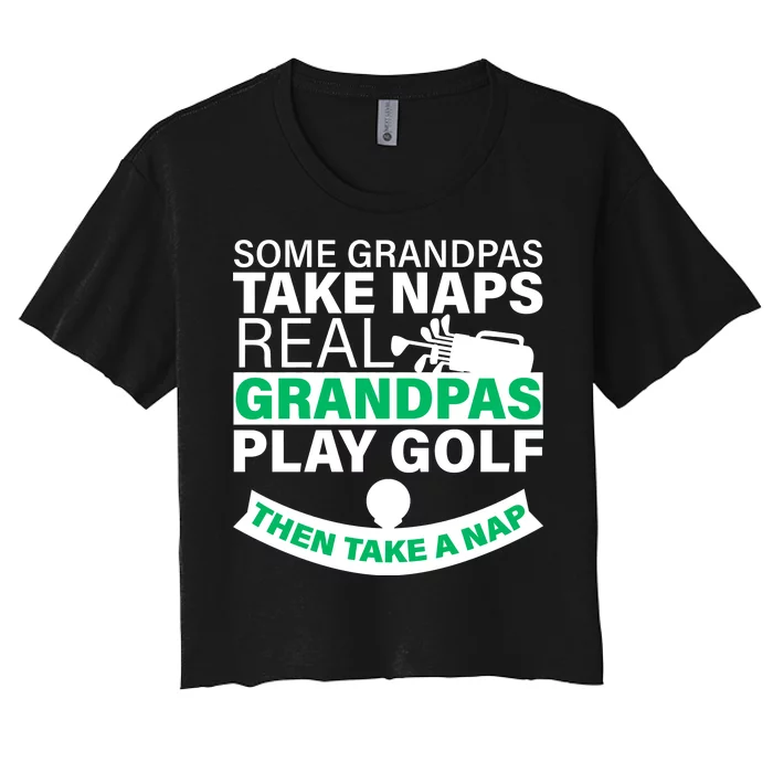 Funny Golf Grandpa Women's Crop Top Tee