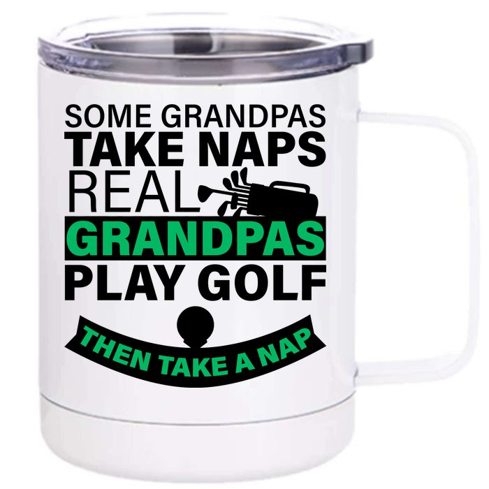 Funny Golf Grandpa Front & Back 12oz Stainless Steel Tumbler Cup