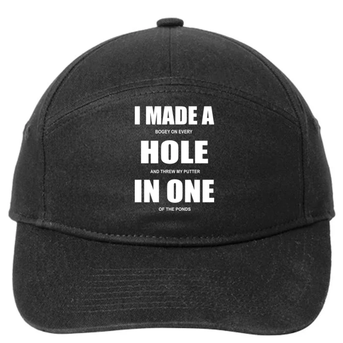 Funny Golf Hole In One 7-Panel Snapback Hat