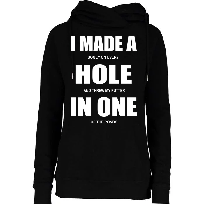 Funny Golf Hole In One Womens Funnel Neck Pullover Hood