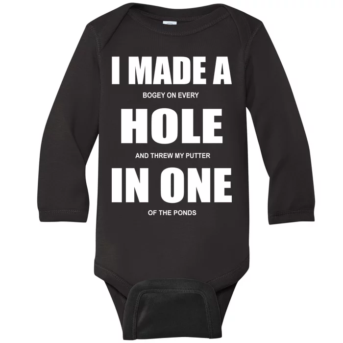 Funny Golf Hole In One Baby Long Sleeve Bodysuit