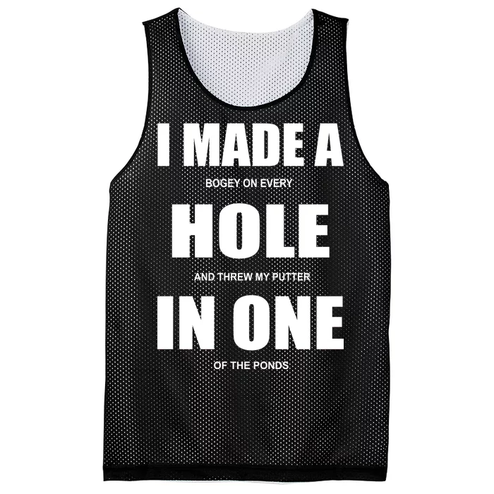 Funny Golf Hole In One Mesh Reversible Basketball Jersey Tank