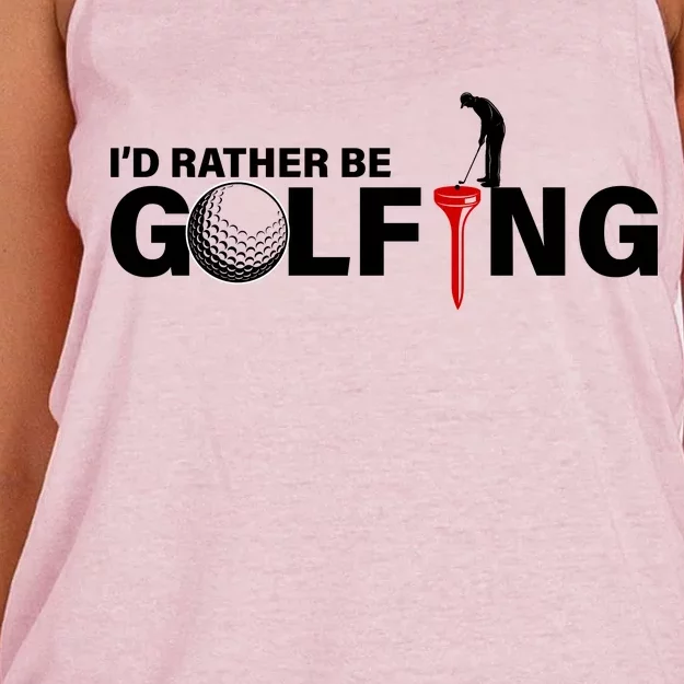 Funny Golfers Design Rather Be Golfing Women's Knotted Racerback Tank