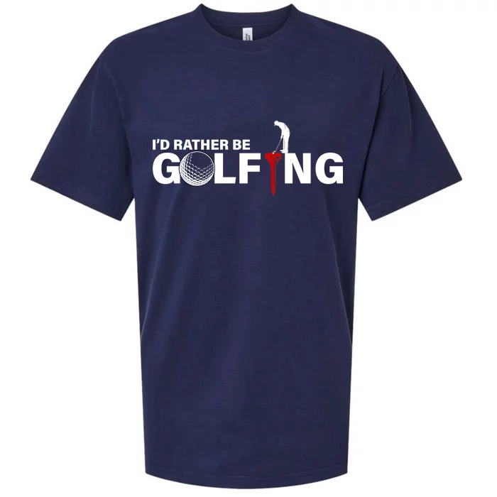 Funny Golfers Design Rather Be Golfing Sueded Cloud Jersey T-Shirt