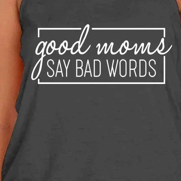 Funny Good Moms Say Bad Words Women's Knotted Racerback Tank