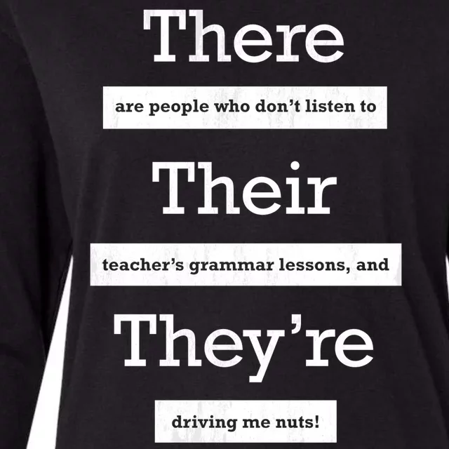 Funny Grammar Teacher Womens Cotton Relaxed Long Sleeve T-Shirt