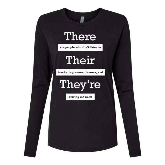 Funny Grammar Teacher Womens Cotton Relaxed Long Sleeve T-Shirt