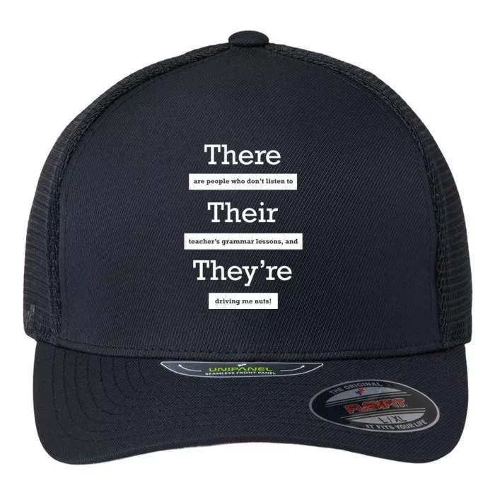 Funny Grammar Teacher Flexfit Unipanel Trucker Cap