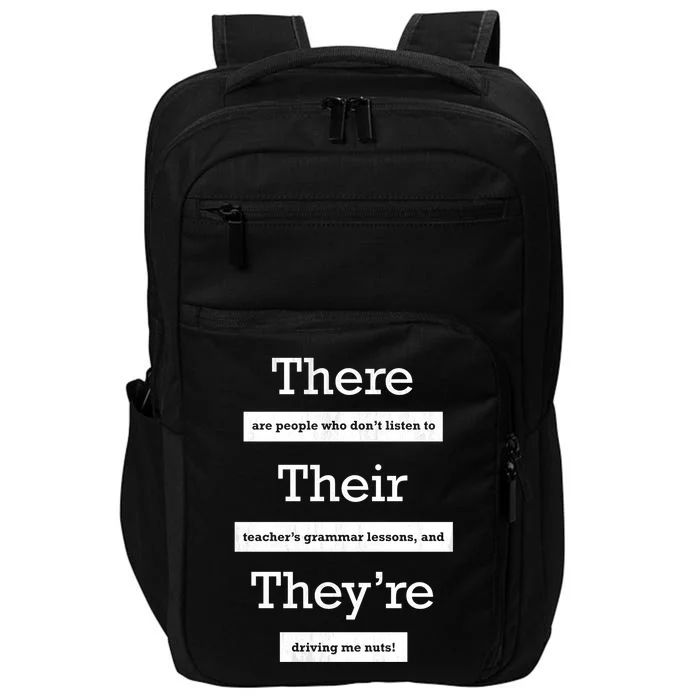 Funny Grammar Teacher Impact Tech Backpack