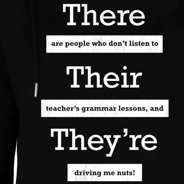 Funny Grammar Teacher Womens Funnel Neck Pullover Hood