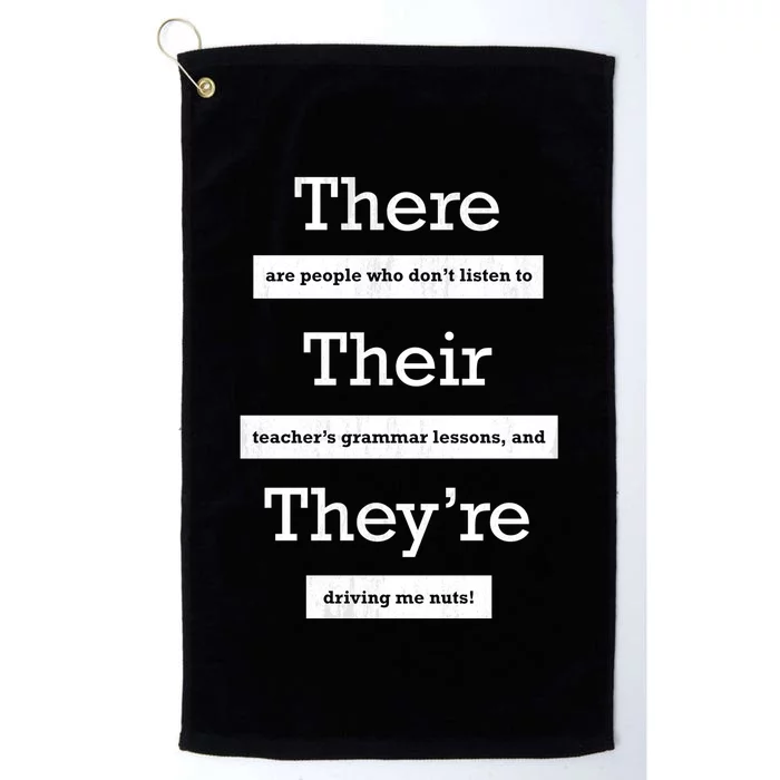 Funny Grammar Teacher Platinum Collection Golf Towel