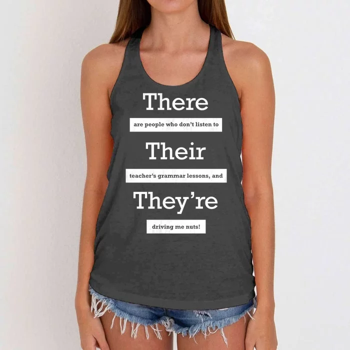 Funny Grammar Teacher Women's Knotted Racerback Tank