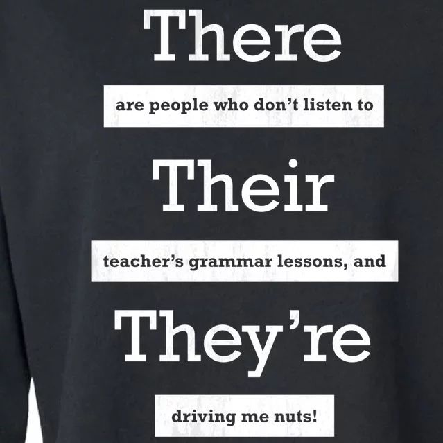 Funny Grammar Teacher Cropped Pullover Crew