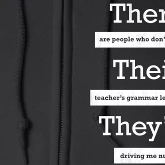 Funny Grammar Teacher Full Zip Hoodie