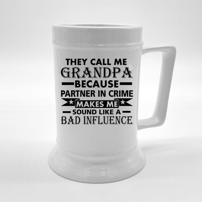 Funny Grandpa Grandfather Front & Back Beer Stein