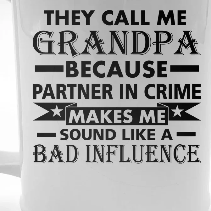 Funny Grandpa Grandfather Front & Back Beer Stein