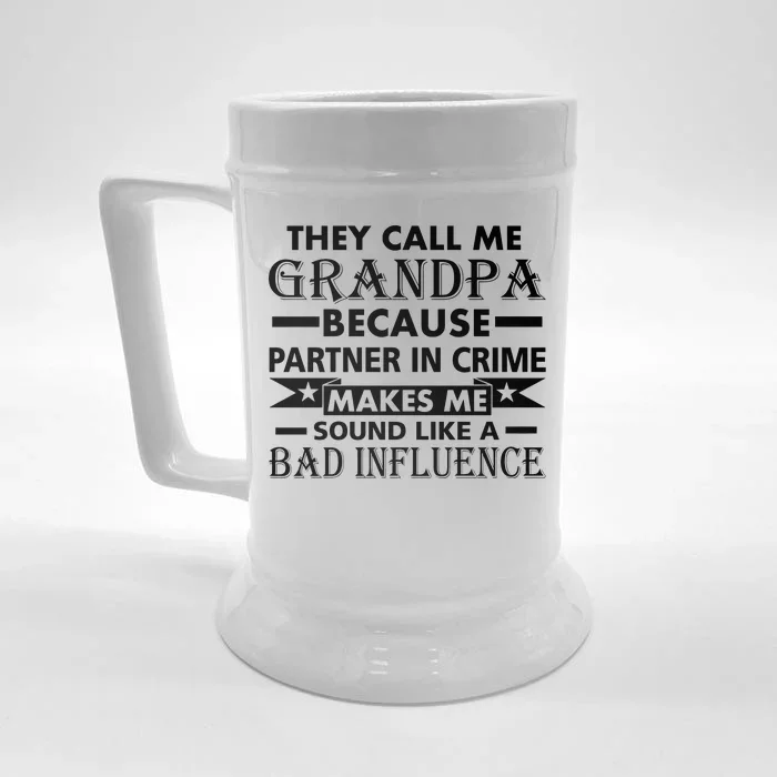 Funny Grandpa Grandfather Front & Back Beer Stein