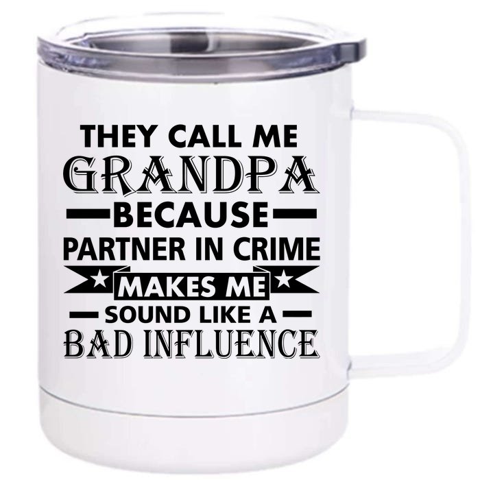 Funny Grandpa Grandfather Front & Back 12oz Stainless Steel Tumbler Cup