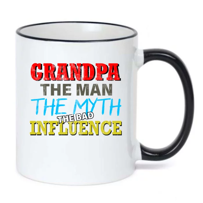 Funny Grandpa Man Myth The Bad Influence Black Color Changing Mug