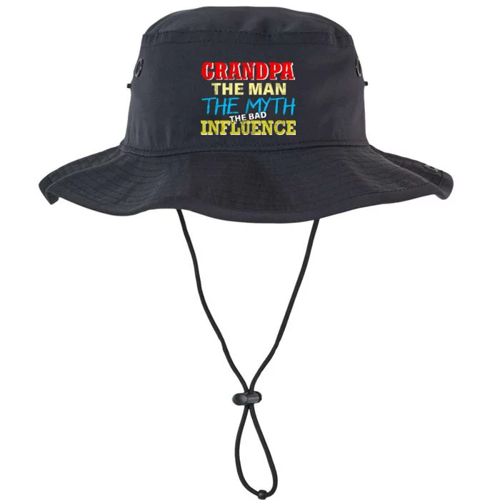 Funny Grandpa Man Myth The Bad Influence Legacy Cool Fit Booney Bucket Hat