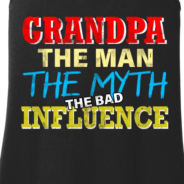 Funny Grandpa Man Myth The Bad Influence Ladies Essential Tank