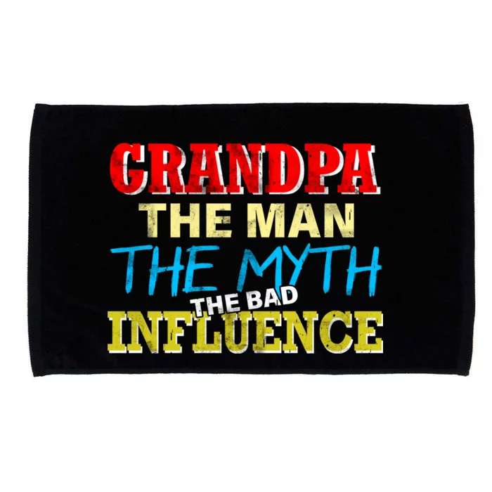 Funny Grandpa Man Myth The Bad Influence Microfiber Hand Towel