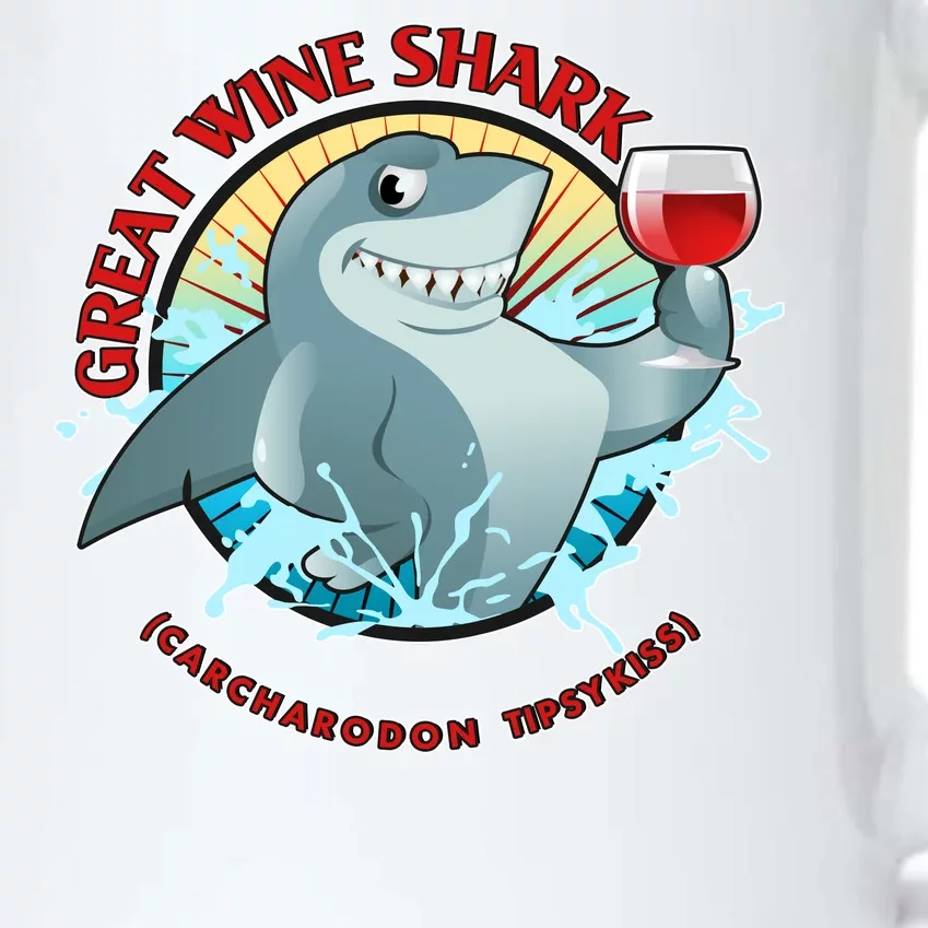 Funny Great Wine Shark Emblem Black Color Changing Mug