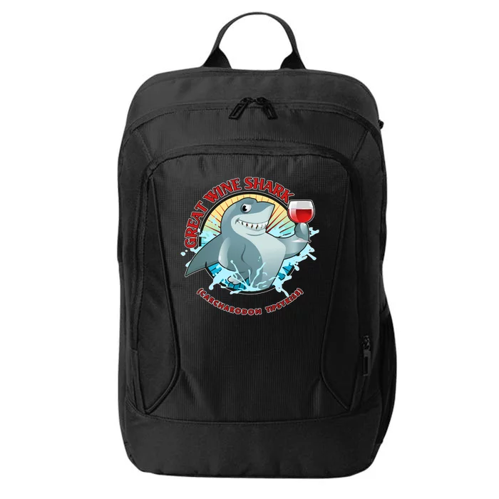 Funny Great Wine Shark Emblem City Backpack