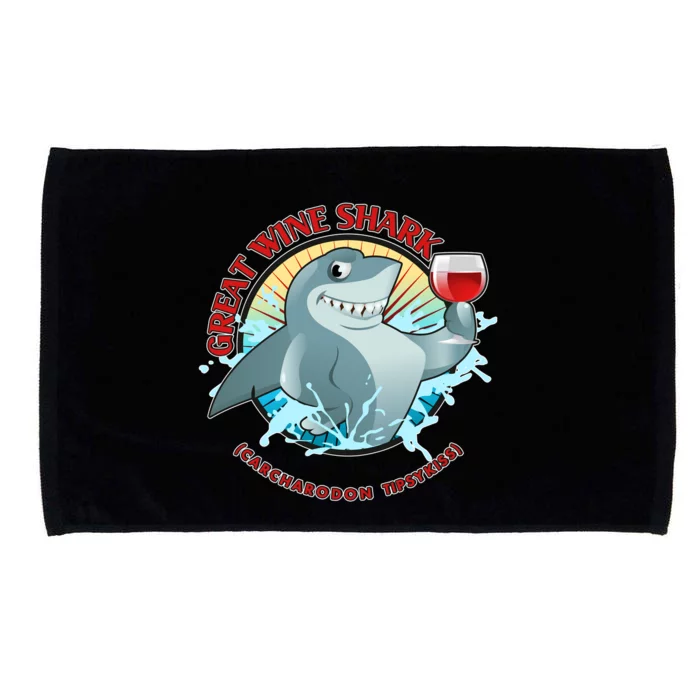 Funny Great Wine Shark Emblem Microfiber Hand Towel