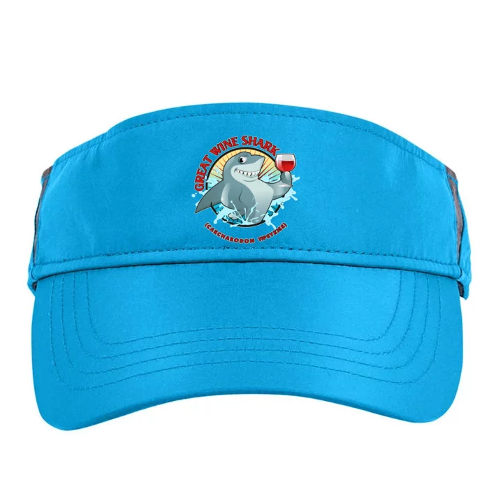 Funny Great Wine Shark Emblem Adult Drive Performance Visor