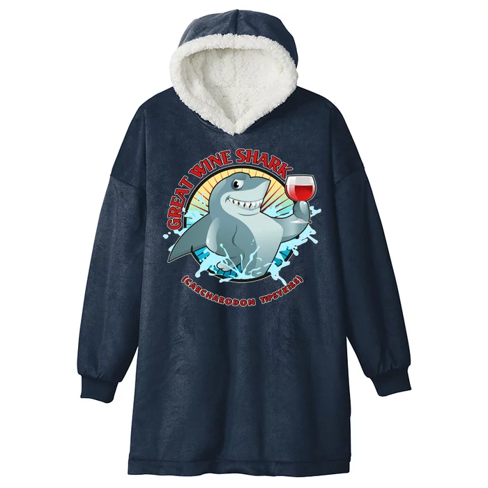 Funny Great Wine Shark Emblem Hooded Wearable Blanket