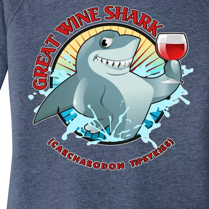 Funny Great Wine Shark Emblem Women's Perfect Tri Tunic Long Sleeve Shirt