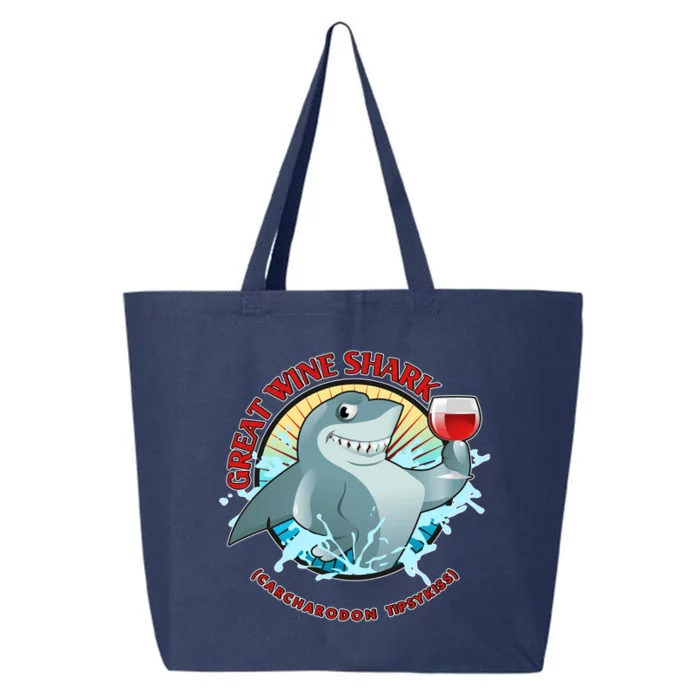 Funny Great Wine Shark Emblem 25L Jumbo Tote