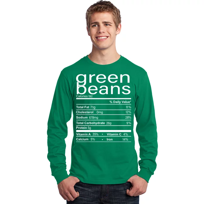 Funny Green Bean Nutrition Long Sleeve Shirt