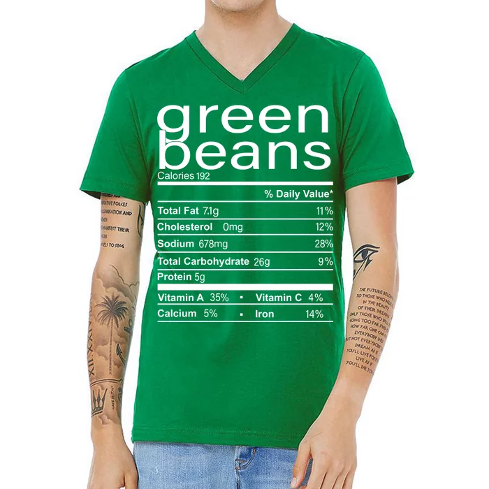 Funny Green Bean Nutrition V-Neck T-Shirt