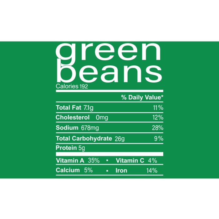 Funny Green Bean Nutrition Bumper Sticker