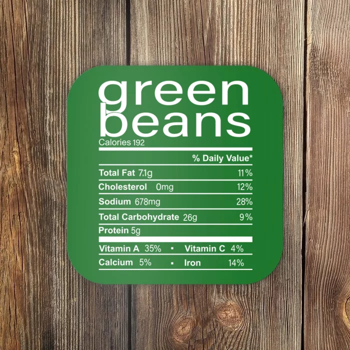 Funny Green Bean Nutrition Coaster