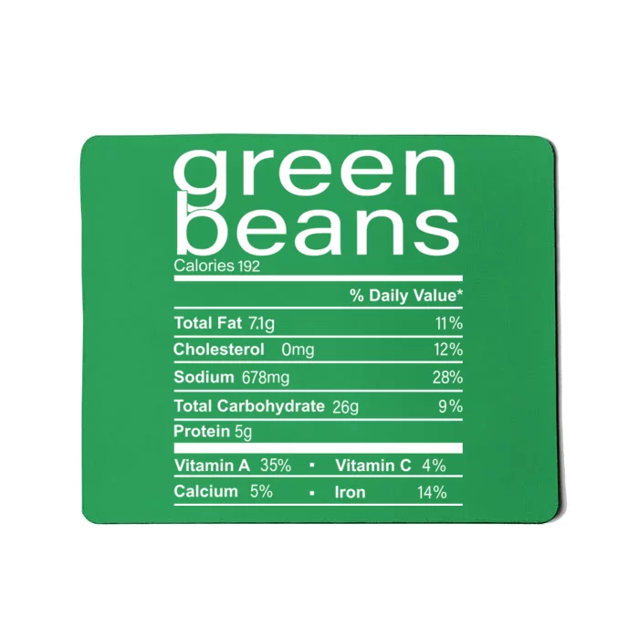 Funny Green Bean Nutrition Mousepad