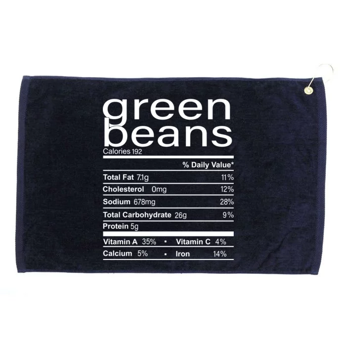 Funny Green Bean Nutrition Grommeted Golf Towel