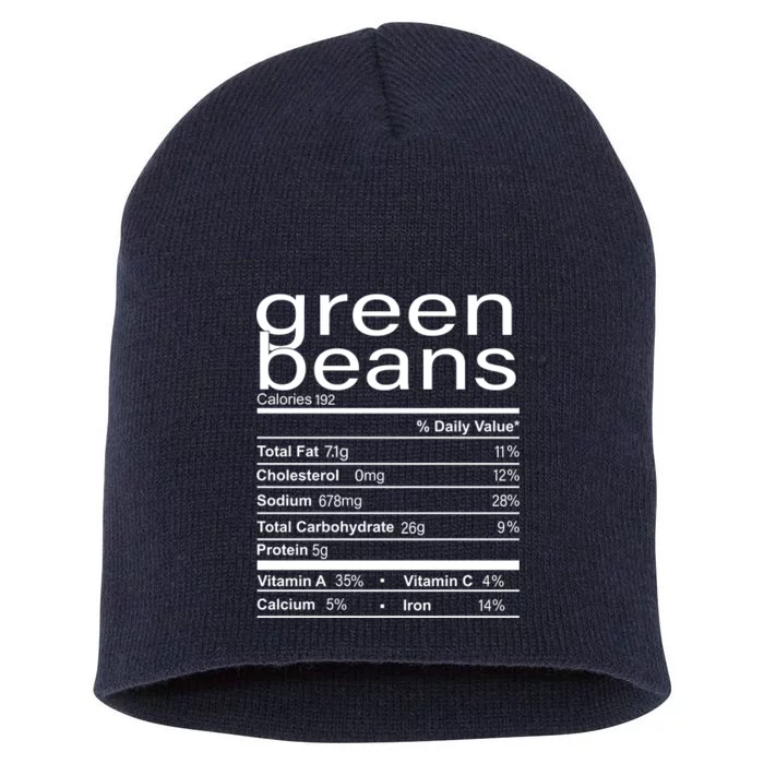 Funny Green Bean Nutrition Short Acrylic Beanie